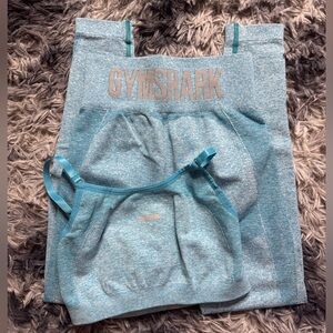 Gymshark Blue Leggings and Sports Bra Set